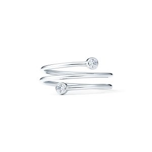 Diamond ring - white gold - lab moissanite for woman