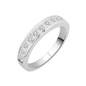 Diamond ring - white gold - lab moissanite for woman