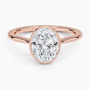 Diamond ring - rose gold - lab grown diamond(HPHT) for woman