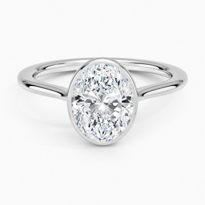 Diamond ring - white gold - lab grown diamond(HPHT) for woman