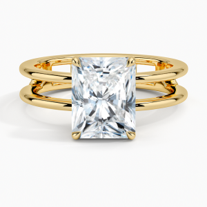 Diamond ring - yellow gold - lab grown diamond(HPHT) for woman