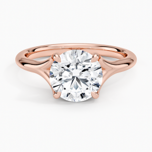 Diamond ring - rose gold - lab moissanite for woman
