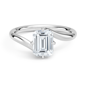 Diamond ring - white gold - lab moissanite for woman