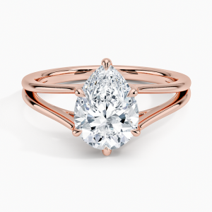 Diamond ring - rose gold - lab grown diamond(CVD) for woman
