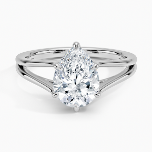Diamond ring - white gold - lab grown diamond(HPHT) for woman