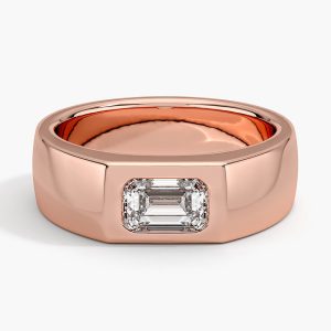 Diamond ring-rose gold-lab grown diamond(HPHT) for men
