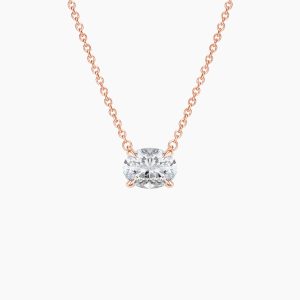 Diamond pendant - rose gold - lab grown diamond(HPHT) for woman