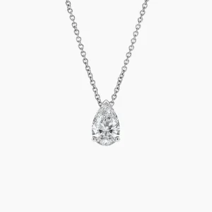Diamond pendant - white gold - lab grown diamond(HPHT) for woman