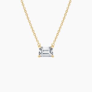Diamond pendant - yellow gold - lab grown diamond(HPHT) for woman