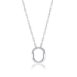 Diamond pendant - white gold - lab grown diamond(HPHT) for woman