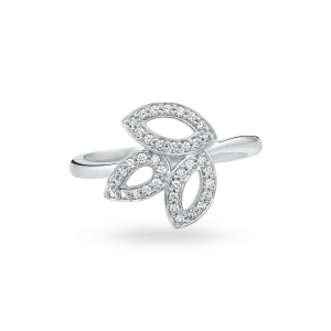 Diamond ring - white gold - lab moissanite for woman