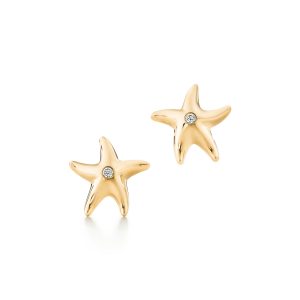 Diamond earring-yellow gold-lab grown diamond(CVD) for woman