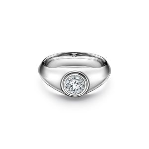 Diamond ring-white gold-lab grown diamond(HPHT) for men