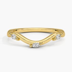 Diamond ring - yellow gold - lab grown diamond(HPHT)-for woman