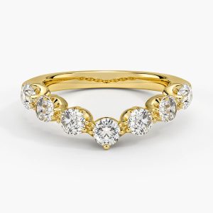 Diamond ring - yellow gold - lab grown diamond(HPHT)-for woman