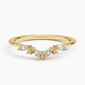 Diamond ring - yellow gold - lab grown diamond(HPHT)-for woman
