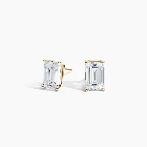 Diamond earring-yellow gold-lab grown diamond(HPHT) for woman