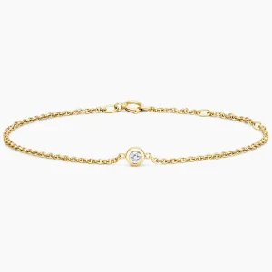 Diamond bracelet - yellow gold - lab grown diamond(CVD) for woman