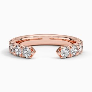Diamond ring - rose gold - lab moissanite-for woman