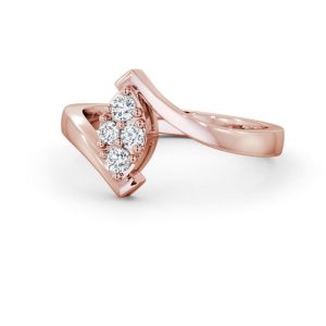 Diamond ring - rose gold - lab moissanite-for woman