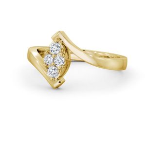 Diamond ring - yellow gold - lab moissanite-for woman