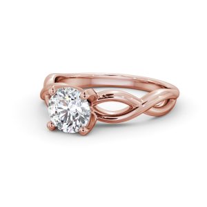Diamond ring - rose gold - lab moissanite for woman