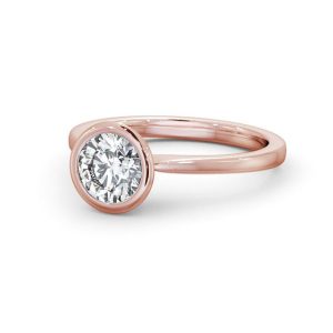 Diamond ring - rose gold - lab moissanite for woman
