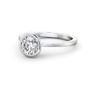 Diamond ring - white gold - lab moissanite for woman