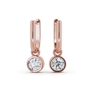 Diamond earring-rose gold-lab moissanite for woman