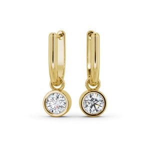Diamond earring-yellow gold-lab moissanite for woman