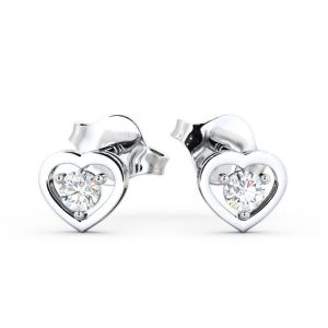 Diamond earrings-white gold-lab moissanite for woman