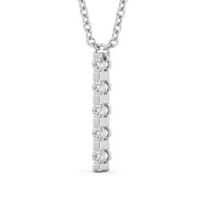 Diamond pendant - white gold - lab moissanite for woman