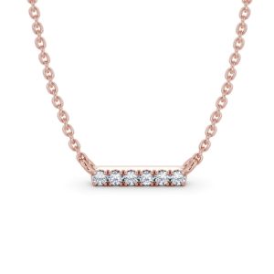 Diamond pendant - rose gold - lab moissanite for woman