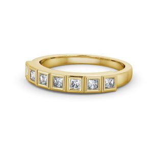 Diamond ring - yellow gold - lab grown diamond(HPHT)-for woman