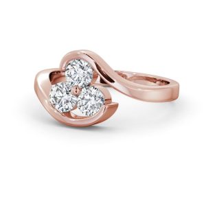Diamond ring - rose gold - lab moissanite for woman