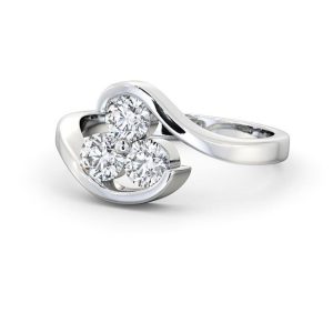 Diamond ring - white gold - lab moissanite for woman