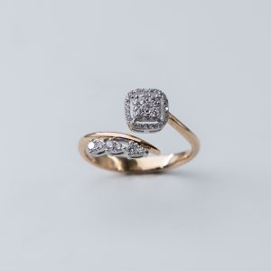 Diamond ring - rose gold - lab grown diamond(HPHT)-for woman