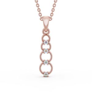 Diamond pendant - rose gold - lab grown diamond(HPHT) for woman