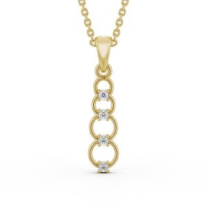 Diamond pendant - yellow gold - lab grown diamond(HPHT) for woman