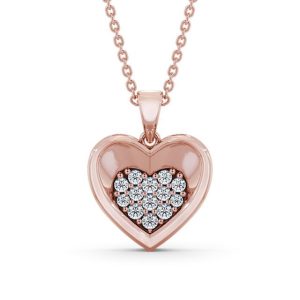 Diamond pendant - rose gold - lab moissanite for woman