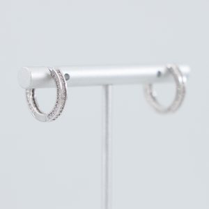 Diamond earrings-white gold-lab grown diamond(HPHT) for woman