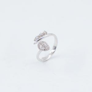 Diamond ring - white gold - lab grown diamond(HPHT)-for woman