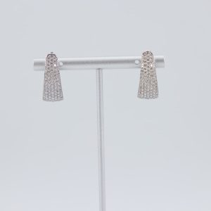 Diamond earrings-white gold-lab grown diamond(HPHT) for woman