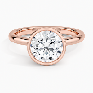 Diamond ring - rose gold - lab moissanite for woman