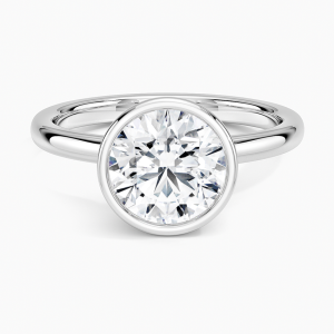 Diamond ring - white gold - lab moissanite for woman