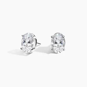 Studd diamond earring-white gold-lab grown diamond(HPHT) for woman