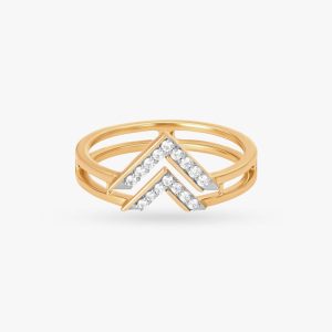 Diamond ring - yellow gold - lab moissanite-for woman