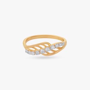 Diamond ring - yellow gold - lab moissanite-for woman