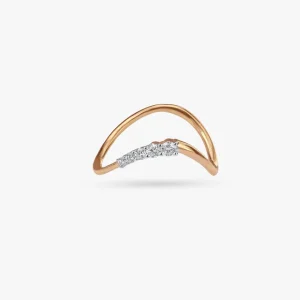 Diamond ring - rose gold - lab moissanite-for woman