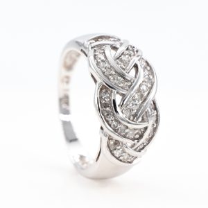 Diamond Waves Ring with 18k White Gold
